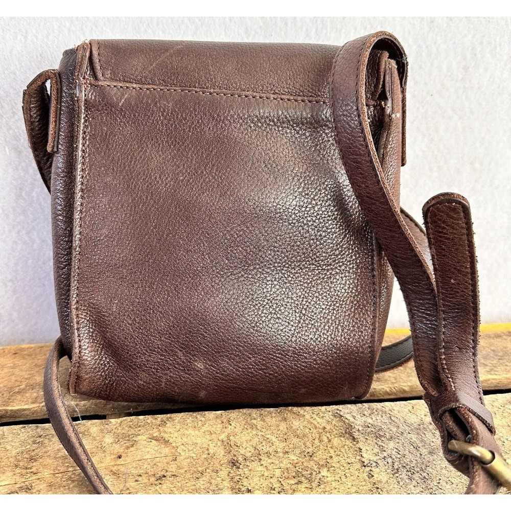 VTG Gap Crossbody Leather Purse Adjustable Strap Brown BOHO Travel - Picture 2 of 5